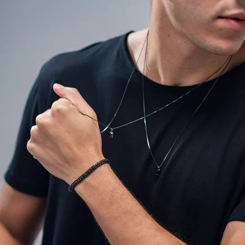 Lederarmband – Tiefschwarz