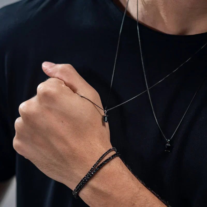 Lederarmband – Tiefschwarz